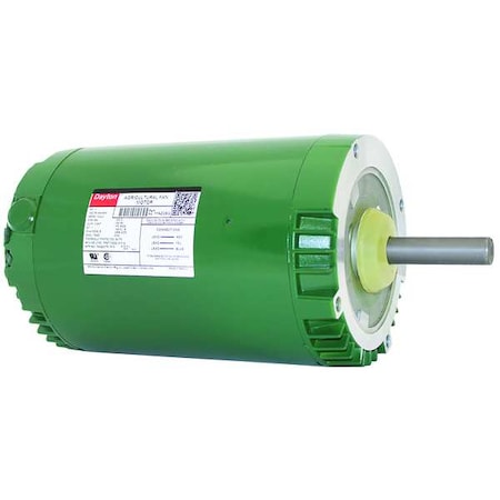 Agricultural Fan Motor, 3-Phase, 1 HP, 460V AC, 850 Nameplate RPM, 56CZ Frame MPN:1YAZ2BG