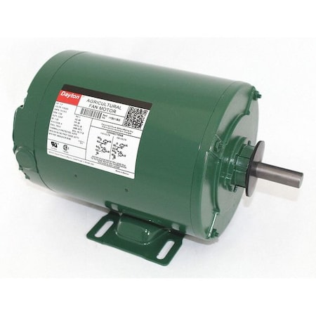 Agricultural Fan Motor, Split-Phase, 1 HP, 115/230V AC, 1, 725 Nameplate RPM, 56 Frame MPN:1YBV1