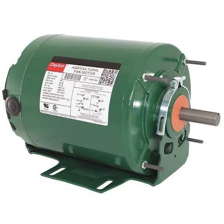 Agricultural Fan Motor, Split-Phase, 1/2 HP, 115/230V AC, 1, 725 Nameplate RPM, 56 Frame MPN:1YBW1