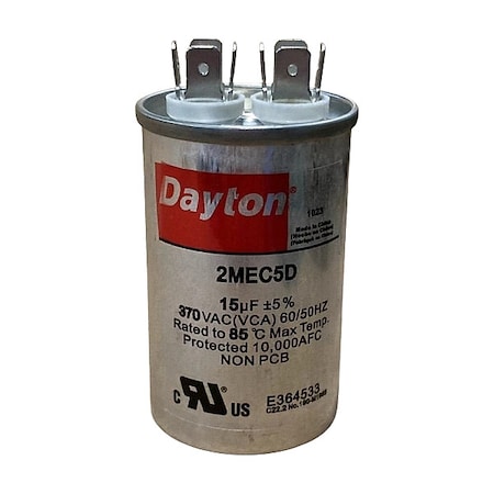 Run Capacitor, 15 MFD, 370V, Round MPN:2MEC5