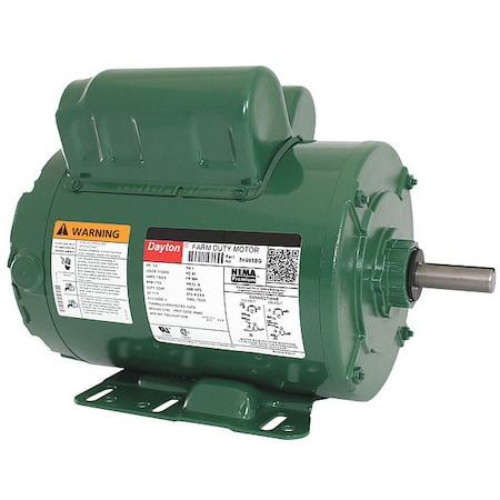 Agricultural Fan Motor, Capacitor-Start/Run, 1 HP, 115/230V AC, 1, 725 Nameplate RPM, 56H Frame MPN:3K993