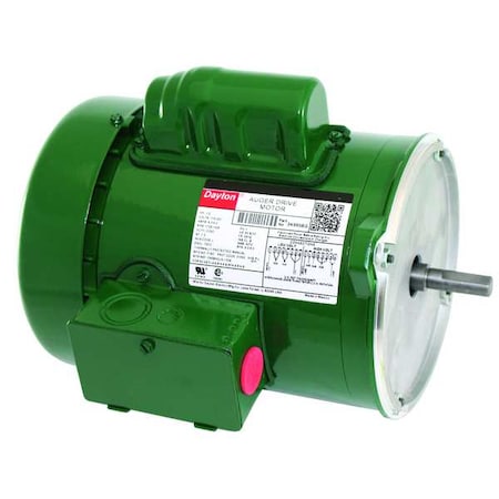 Auger Drive Motor, Capacitor-Start, 1/2 HP, 115/230V AC, 1, 725 Nameplate RPM, 56YZ Frame MPN:3K995