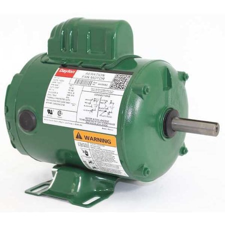 Aeration Fan Motor, Capacitor-Start, 1/2 HP, 115/230V AC, 3, 450 Nameplate RPM, 56Z Frame MPN:4K056BG