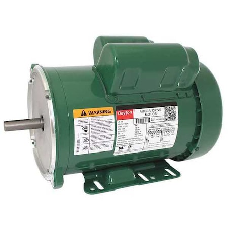 Auger Drive Motor, Capacitor-Start, 1 1/2 HP, 115/230V AC, 1, 725 Nameplate RPM, 56Y Frame MPN:4K998