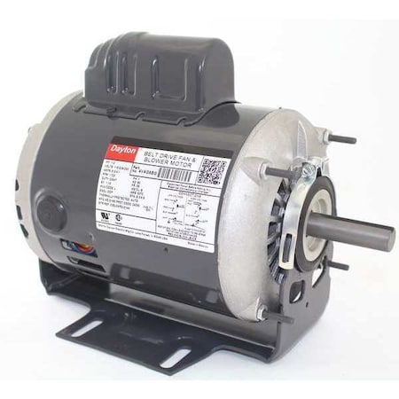Capacitor-Start Belt Drive Motor, 1/2 HP, 56 Frame, 115/208-230V AC Voltage, 1, 725 Nameplate RPM MPN:4VAG6BG