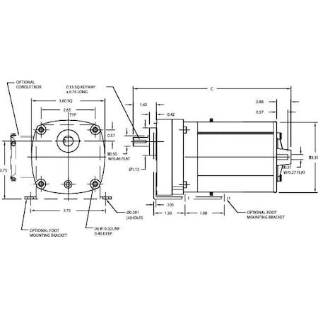 AC Gearmotor, 30 in-lb Max. Torque, 95 RPM Nameplate RPM, 115V AC Voltage, 1 Phase MPN:6A197