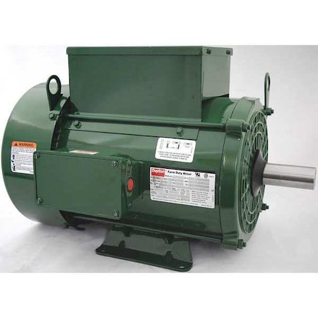 High Torque Farm Duty Motor, Capacitor-Start/Run, 5 HP, 230V AC, 1, 730 Nameplate RPM, 213T Frame MPN:6K130