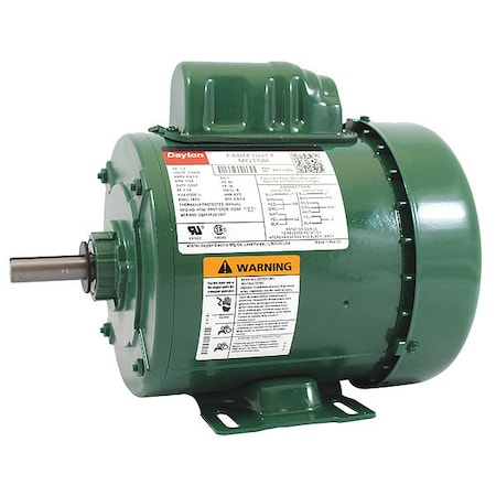 High Torque Farm Duty Motor, Capacitor-Start, 1/3 HP, 115/230V AC, 1, 725 Nameplate RPM, 56Z Frame MPN:6K710