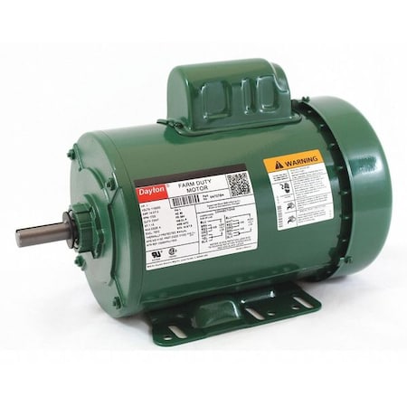 High Torque Farm Duty Motor, Capacitor-Start, 1 HP, 115/230V AC, 1, 725 Nameplate RPM, 56H Frame MPN:6K727