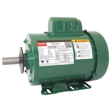 Extra High Torque Farm Duty Motor, Capacitor-Start, 1 HP, 115/230V AC, 1, 725 Nameplate RPM MPN:6K994