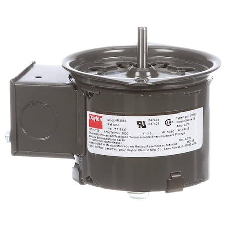 HVAC Motor, 1/125 HP, 3000 rpm, 115V, 3.3 MPN:71218137M