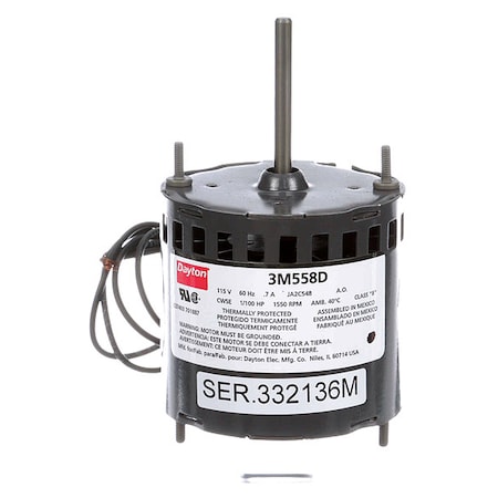 HVAC Motor, 1/100 HP, 1550 rpm, 115V, 3.3 MPN:71633694M