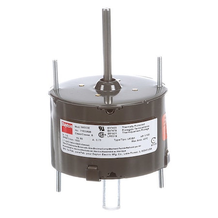 HVAC Motor, 1/100 HP, 1550 rpm, 115V, 3.3 MPN:71633698M