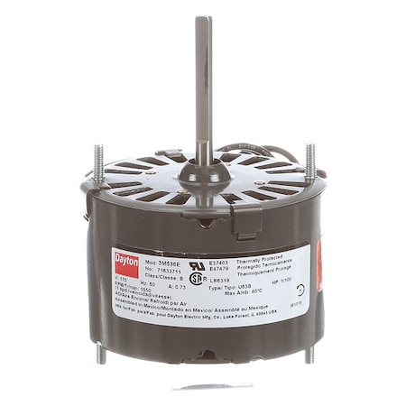 HVAC Motor, 1/100 HP, 1550 rpm, 115V, 3.3 MPN:71633711M