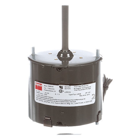 HVAC Motor, 1/40 HP, 1550 rpm, 115V, 3.3 MPN:71634163M