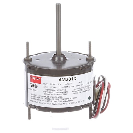 HVAC Motor, 1/70 HP, 1550 rpm, 115V, 3.3 MPN:71637607M