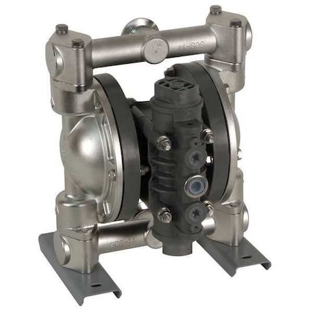 Double Diaphragm Pump, 316 Stainless Steel, Air Operated, Hytrel, 32 gpm GPM 212 Degrees F MPN:22A604