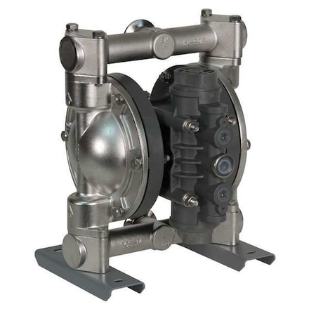 Double Diaphragm Pump, 316 Stainless Steel, Air Operated, Hytrel MPN:22A606
