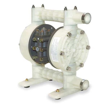 Double Diaphragm Pump, Polypropylene, Air Operated, Santoprene, 49 GPM MPN:6PY36