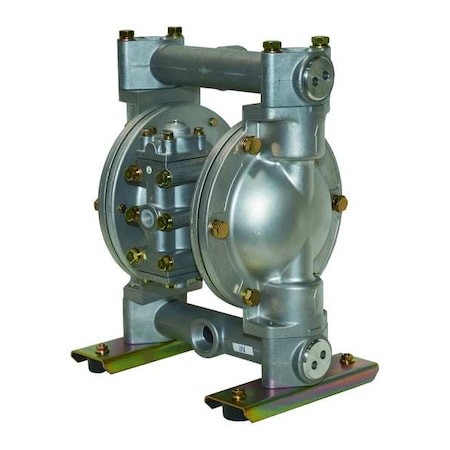 Double Diaphragm Pump, 316 Stainless Steel, Air Operated, Santoprene MPN:6PY48
