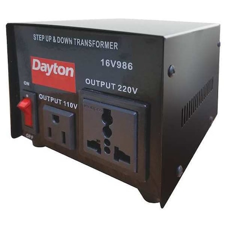 Step Up/Step Down Voltage Converter, 110V AC to 220V AC, 220V AC to 110V AC, 500VA, 50/60 Hz, Metal MPN:16V986
