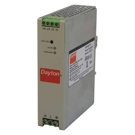 DC Power Supply, 90/264V AC, 24V DC, 80 W, 3.3 A, DIN Rail MPN:33NT11