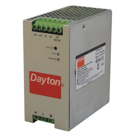 DC Power Supply, 90/264V AC, 24V DC, 240 W, 10 A, DIN Rail MPN:33NT13