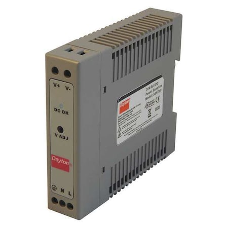 DC Power Supply, 90/264V AC, 24V DC, 15 W, 0.63 A, DIN Rail MPN:33NT18