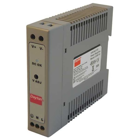 DC Power Supply, 90/264V AC, 24V DC, 30 W, 1.25 A, DIN Rail MPN:33NT19
