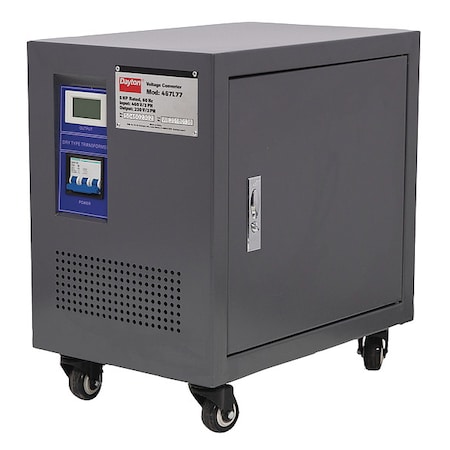 Step Up/Step Down Voltage Converter, 230V AC to 460V AC, 3000VA, 60 Hz, Portable, Steel MPN:467L77