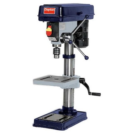 Bench Drill Press, Belt Drive, 1/3 hp, 120V AC V, 10 in Swing, 5 Speed MPN:16N196