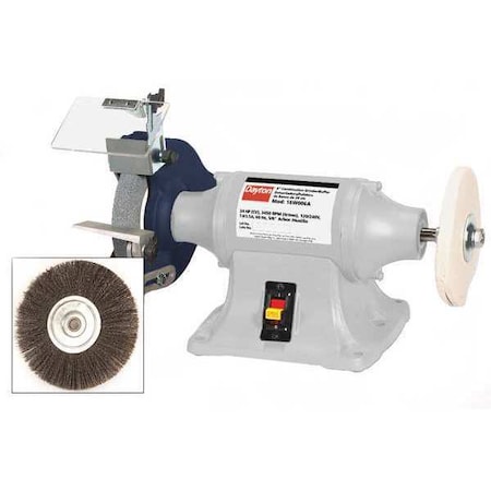 Bench Grinder & Buffer, 8 in Max. Wheel Dia, 1 in Max. Wheel Thickness, 36 Grinding Wheel Grit MPN:16W006