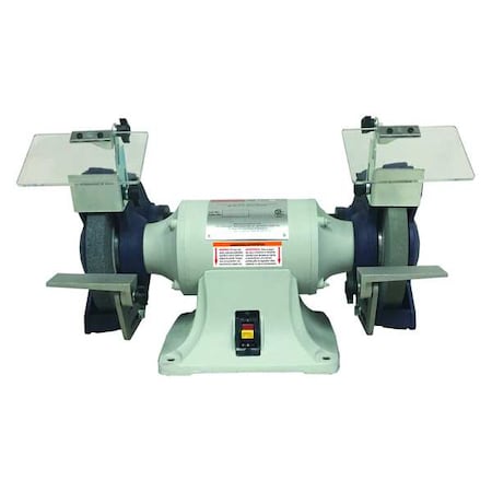 Bench Grinder, 8 in Max. Wheel Dia, 1 in Max. Wheel Thickness, 36/60 Grinding Wheel Grit MPN:2LKR9
