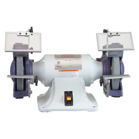 Bench Grinder, 8 in Max. Wheel Dia, 36/60 Grinding Wheel Grit MPN:38UK60