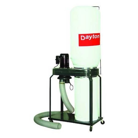 Wood Dust Collector, 1, 100 cfm CFM Max Flow, 1 1/2 hp, Single Phase MPN:3AA28
