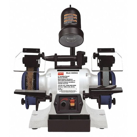 Bench Grinder, 6 in Max. Wheel Dia, 60 Grinding Wheel Grit MPN:400H42