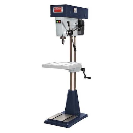 Floor Drill Press, Belt Drive, 1 hp, 115/230V AC V, 20 in Swing, 12 Speed MPN:49G986