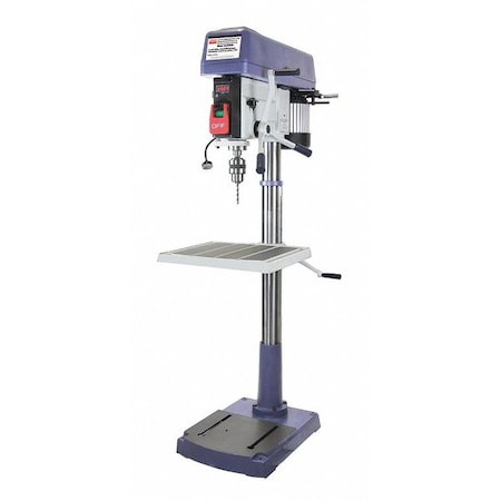 Floor Drill Press, Belt Drive, 1 1/2 hp, 115/230V AC V, 20 in Swing, 16 Speed MPN:54ZW32