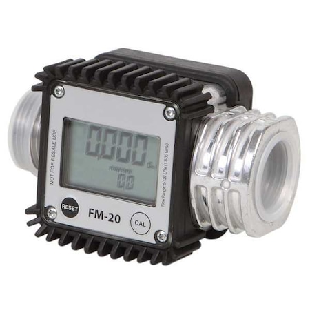 Flowmeter, Digital, 1 In, 1.3 to 32 gpm MPN:40M285