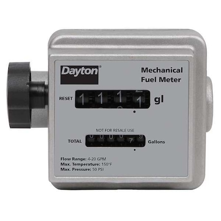 Flowmeter, Mechanical, 3/4 In, 4 to 20 gpm MPN:40M286