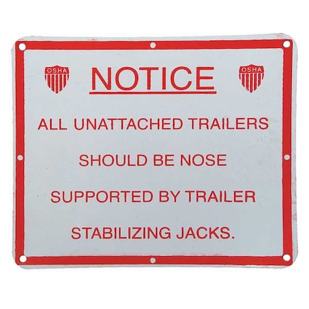 Stabilizing Jack Sign, Aluminum, 9-7/8 In MPN:26W611