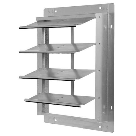 Aluminum Wall Backdraft Dampr For 12 in Fan, Single Panel, 15 in H-W, 6 in L MPN:2C518