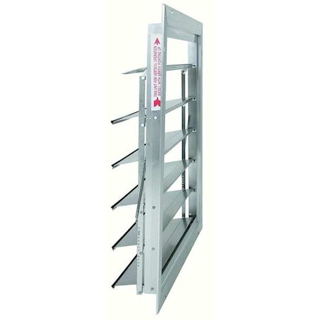 24 in Backdraft Damper / Intake Shutter, 25 in x 25 in, Mill finish aluminium MPN:4YN17