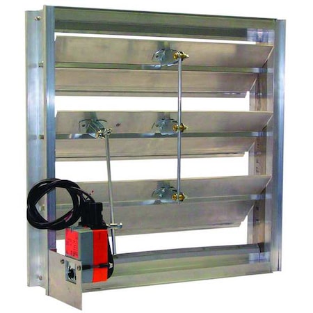 Flanged Frame Motorized Damper, 100-240V MPN:5NKK2