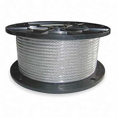Cable 1/8 In L100Ft WLL420Lb 1x19 Steel MPN:2RZY7