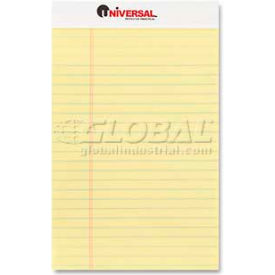 Universal® Perforated Edge Writing Pad Jr. Legal Rule 5 x 8 Canary 50-Sheet Dozen UNV46200