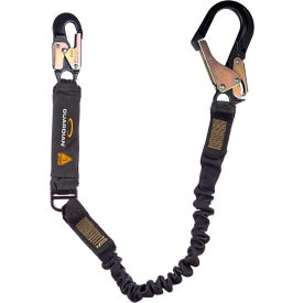 Guardian Arc Flash Shock Absorbing Lanyard Stretch Single Leg Aluminum Rebar Hook 6'L 3400024