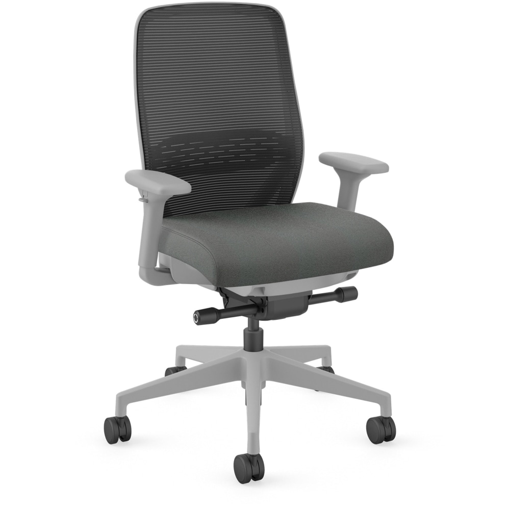 HON Nucleus Task Chair KD - Black Seat Color - Fabric Seat Material - Black Back Color - Titanium Frame Color - Armrest - 1 Each MPN:NR12SAMC19BI