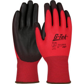 Zone Defense™ Red Nylon Shell Coated Gloves Black Poly Palm Coat 2XL 701CRPB/XXL - Pkg Qty 12