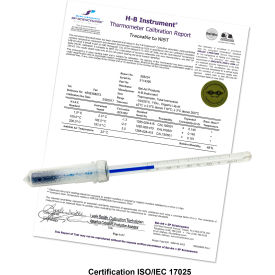 H-B DURAC Plus Calibrated Dry Block/Incubator Liquid-In-Glass Thermometer 18 to 60C 35mm Immersion 602060100